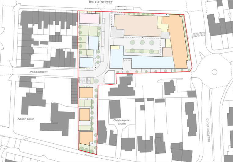 Floor plan of supported living development
